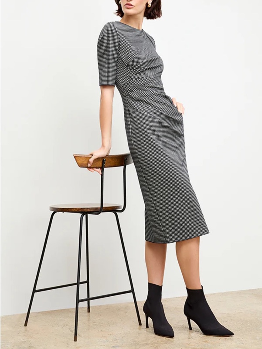MM LaFleur The Ciela Dress Stretch Houndstooth